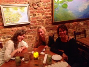Michele, Jordan, and Liza enjoy dinner at The Local